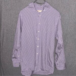Michael Kors Purple Checkered Button Down Shirt